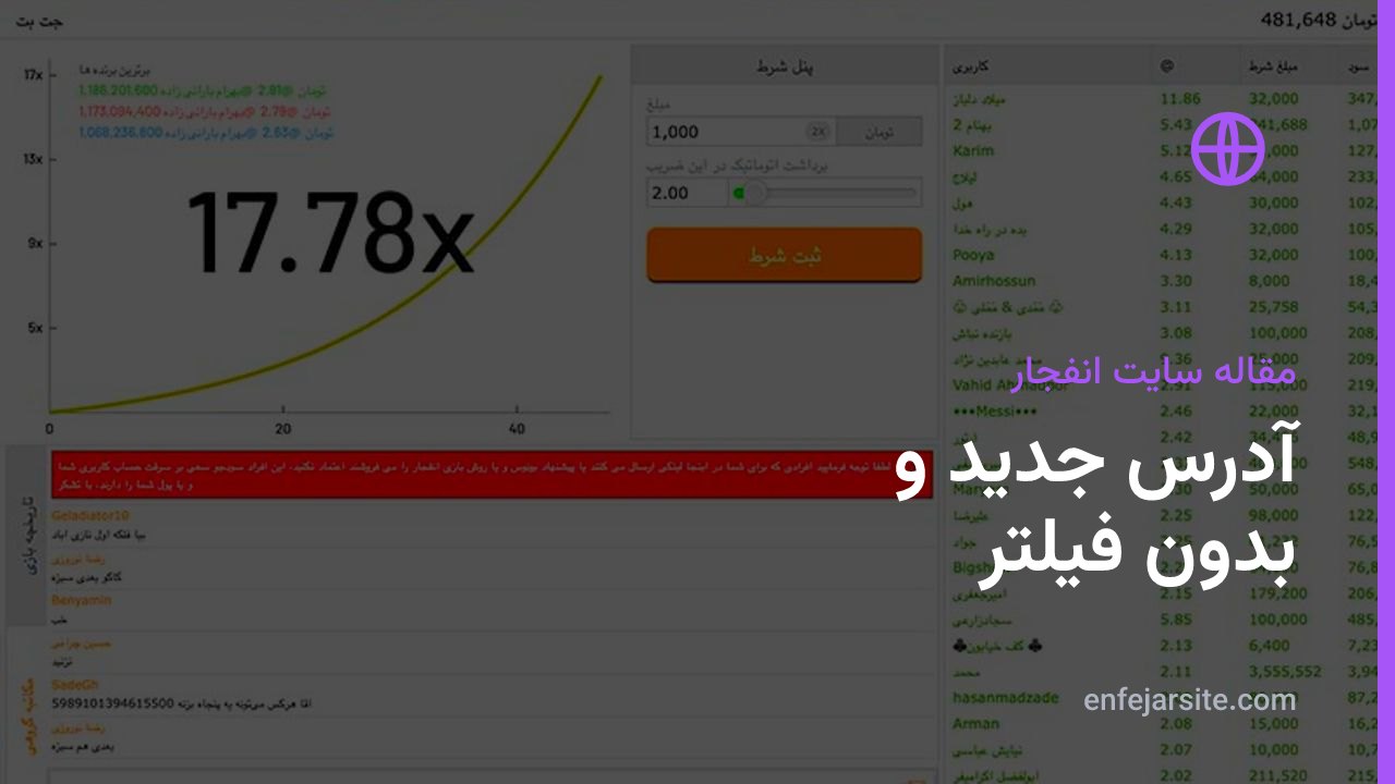 آدرس جدید سایت های بازی انفجار معتبر ایرانی + لینک بدون فیلتر ورود به سایت